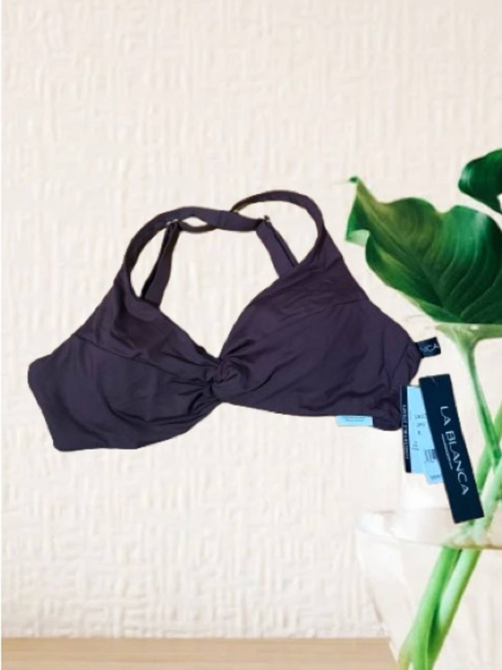 La Blanca Deep Brown Twist-Front Bralette